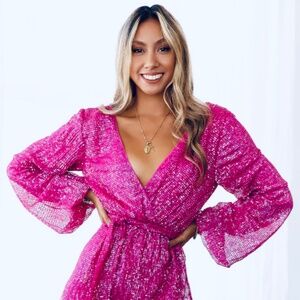 Hello Molly static memory sequin dress, medium, nwt.